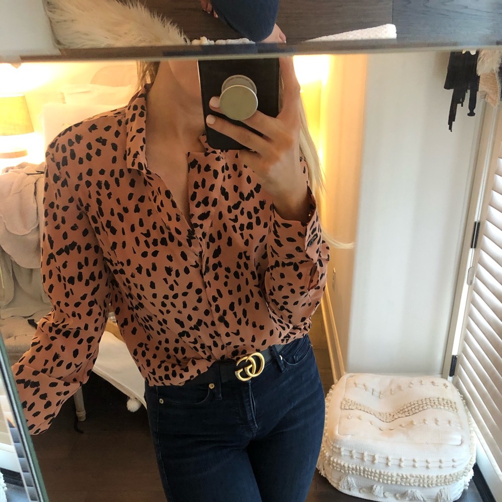 TOPSHOP CHEETAH BLOUSE